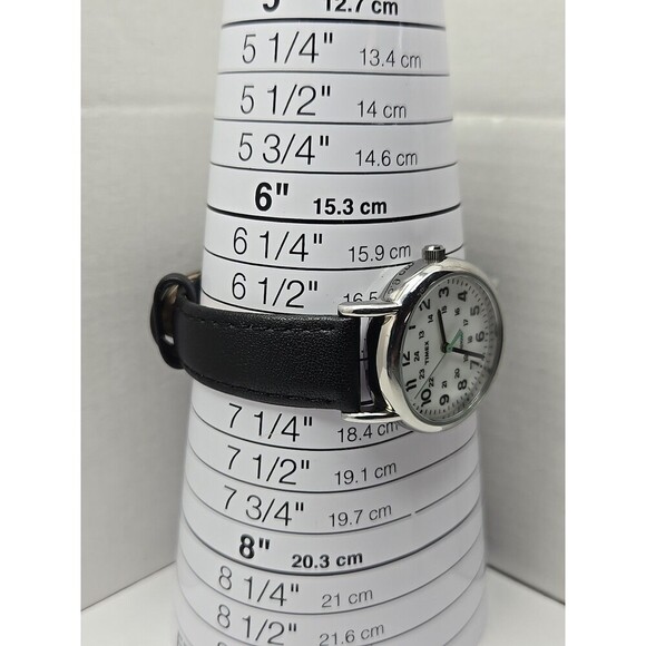 Timex Weekender Indiglo 31mm White Dial Black Leather 24 Hour Quartz New Battery - Picture 8 of 14
